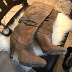 Leather Upper and Snakeskin trimmed Platform boots